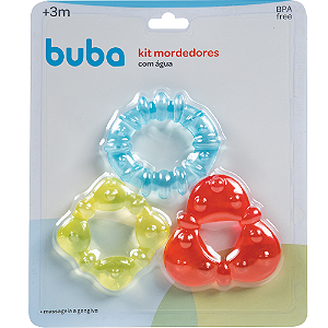 Kit mordedores com água geométricos buba