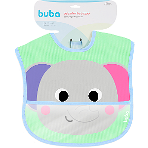 Babador Impermeável com Bolso Bubazoo Elefante Buba