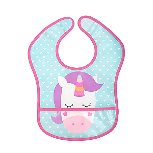 Babador impermeável  para bebês unicórnio buba