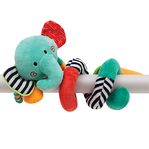 Brinquedo de bebê  mordedor e chocalho mola elefantinho buba