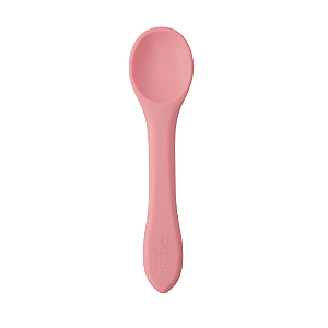 Colher em silicone para bebês buba rosa