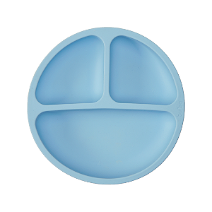 Pratinho em silicone com ventosa infantil buba azul