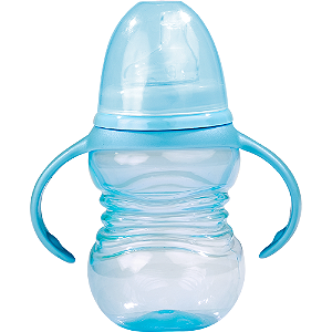 Copo infantil de treinamento com alça removível buba azul