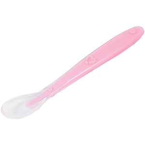 Colher de silicone para bebê rosa buba