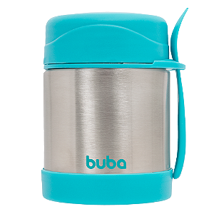 Pote térmico infantil com colher azul buba