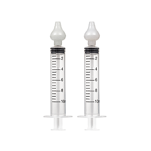 Kit com 2 lavadores nasais seringa 10ml ponta de silicone