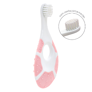 Escova de dente primeiros dentinhos buba rosa