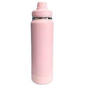 Garrafa témica dois bicos 1 litro rosa bebê