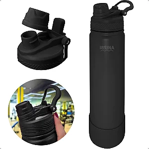 Garrafa témica dois bicos 1 litro preta