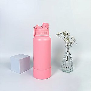Garrafa témica dois bicos 800ml rosa bebê