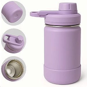Garrafa térmica em inox sem canudo 350ml lilás