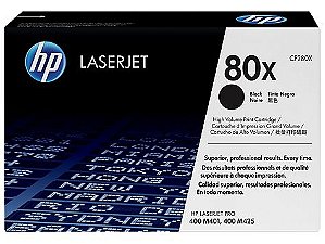 Toner HP 80X Preto Alto rendimento Laserjet Original (CF280XB) Para HP Laserjet Pro M401dn, M401dw, M425dn, M401dne, M401n CX 1 UN