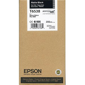 Cartucho de Tinta Epson T6538 Matte Black p/ Stylus Pro 4900 Original