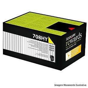 Cartucho Toner Lexmark 708HY Amarelo 70C8HY0 CS510de | CS310dn Original