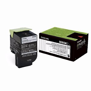 Cartucho de Toner Lexmark  808SK / 80C8SK0 Preto Original 2,5K