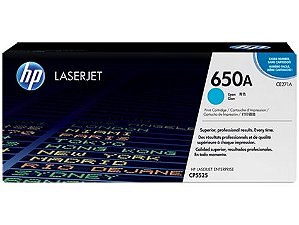 Cartucho de Toner HP LaserJet 650A Ciano CE271A Original