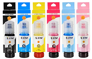 6x Tinta Compatível Epson 574 T574 L8050 L18050 Tinta Preta - Ciano - Magenta - Amarelo - Ciano Claro - Magenta Claro