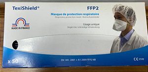 Máscara de proteção com elastico Branca Caixa C/50 Unidades - TexiShield