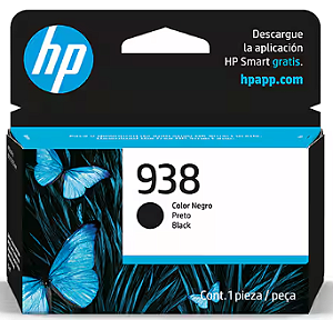 Cartucho de Tinta HP 938 Preto, Original (4S6X8PL) HP CX 1 UN