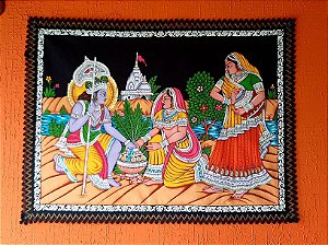 PANÔ INDIANO, KRISHNA E AS GOPIKAS, 80 X 110 CM