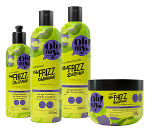 Kit Oh My Sem Frizz, Sem Drama (Shampoo, Cond, Mascara 300g e Finalizador 150g)