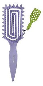 Escova Profissional de Cabelo Enlace Flexível para Cachos Crespos Violeta + Chaveiro Dompel