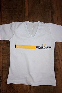 Camiseta baby look feminina/ Heitor Garcia/ Branca