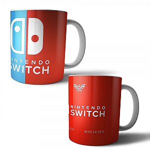 Jogo  2 Canecas Porcelana Nintendo Switch 350ml (BD01)