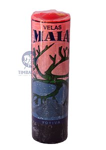 Vela 7 dias fina Maia 198g - Preto e vermelho