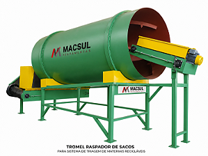 Tromel Rasgador de Sacos para Sistema de Triagem