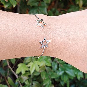 Bracelete de Prata Estrelas