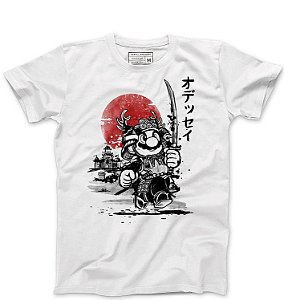 Camiseta Masculina Super Plumber Samurai - Loja Nerd e Geek - Presentes Criativos
