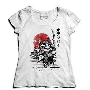 Camiseta Feminina Super Plumber Samurai - Loja Nerd e Geek - Presentes Criativos