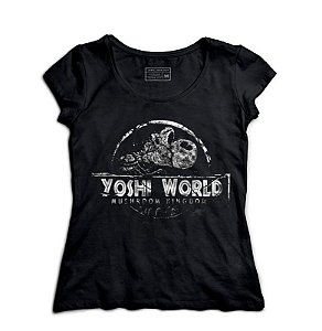 Camiseta Feminina Yoshi World - Loja Nerd e Geek - Presentes Criativos