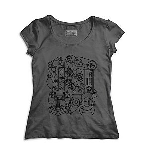 Camiseta Feminina Controles - Loja Nerd e Geek - Presentes Criativos