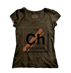 Camiseta Feminina Chocolate - Loja Nerd e Geek - Presentes Criativos