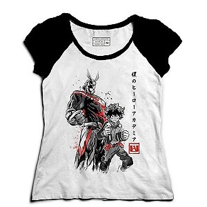 Camiseta Feminina Raglan Boku no Hero Academia - Loja Nerd e Geek