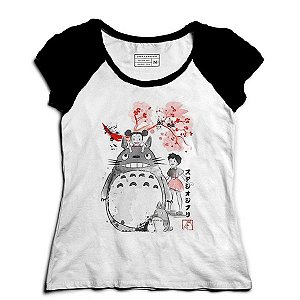 Camiseta Feminina Raglan Meu amigo Totoro - Loja Nerd e Geek