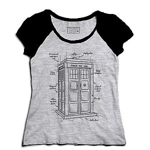 Camiseta Feminina Raglan Mescla Doctor Who - Loja Nerd e Geek