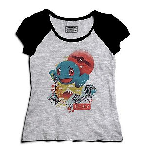 Camiseta Feminina Raglan Mescla Lets Go - Loja Nerd e Geek