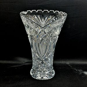 Vaso de Cristal Origem Tchecoslováquia Bohemia Anos 70