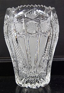 Vaso de Cristal Lapidado Á Mão Tchecoslováquia