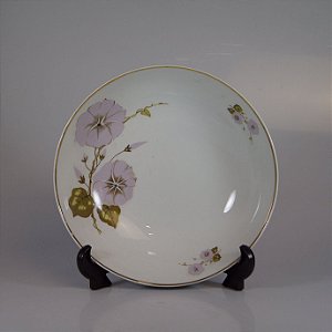 Saladeira em Porcelana Steatita Floral Filetada em Ouro