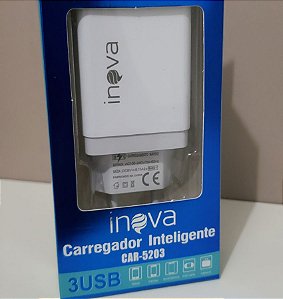 Carregador premir inova car 5203 três saídas USB  carrega super rápido,Iphone e taplet