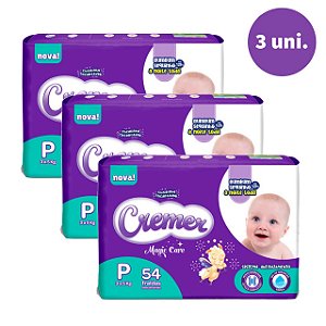 Kit com 3 Pacotes Fralda Descartável Infantil Cremer Magic Care Mega