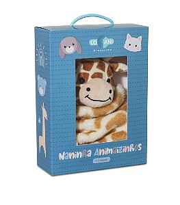 Naninha Infantil Animaizinhos Pelúcia Girafinha 3D 36x36 - Loani