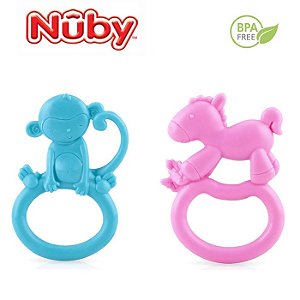 Mordedor Infantil Zoo Textura Suave com Alça +3meses - Nuby