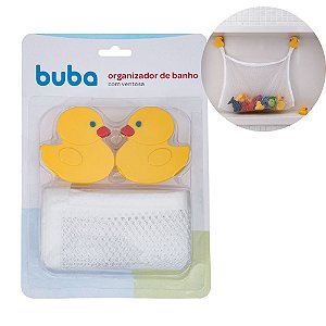 Saco Organizador de Banho Brinquedos com Ventosa Patinhos Rede Bebe Criança - Buba