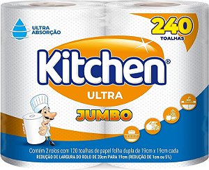 Papel Toalha Kitchen Jumbo 2 Unidades