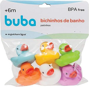 Kit 6 Patinhos de Banho Bichinhos Esguicham Água Diversão Infantil Baby Coloridos - Buba